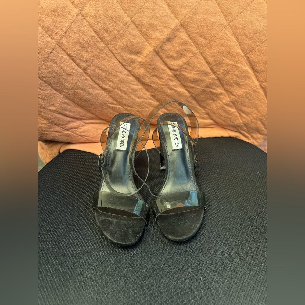 Steve Madden Black Strappy Heels Size 7.5